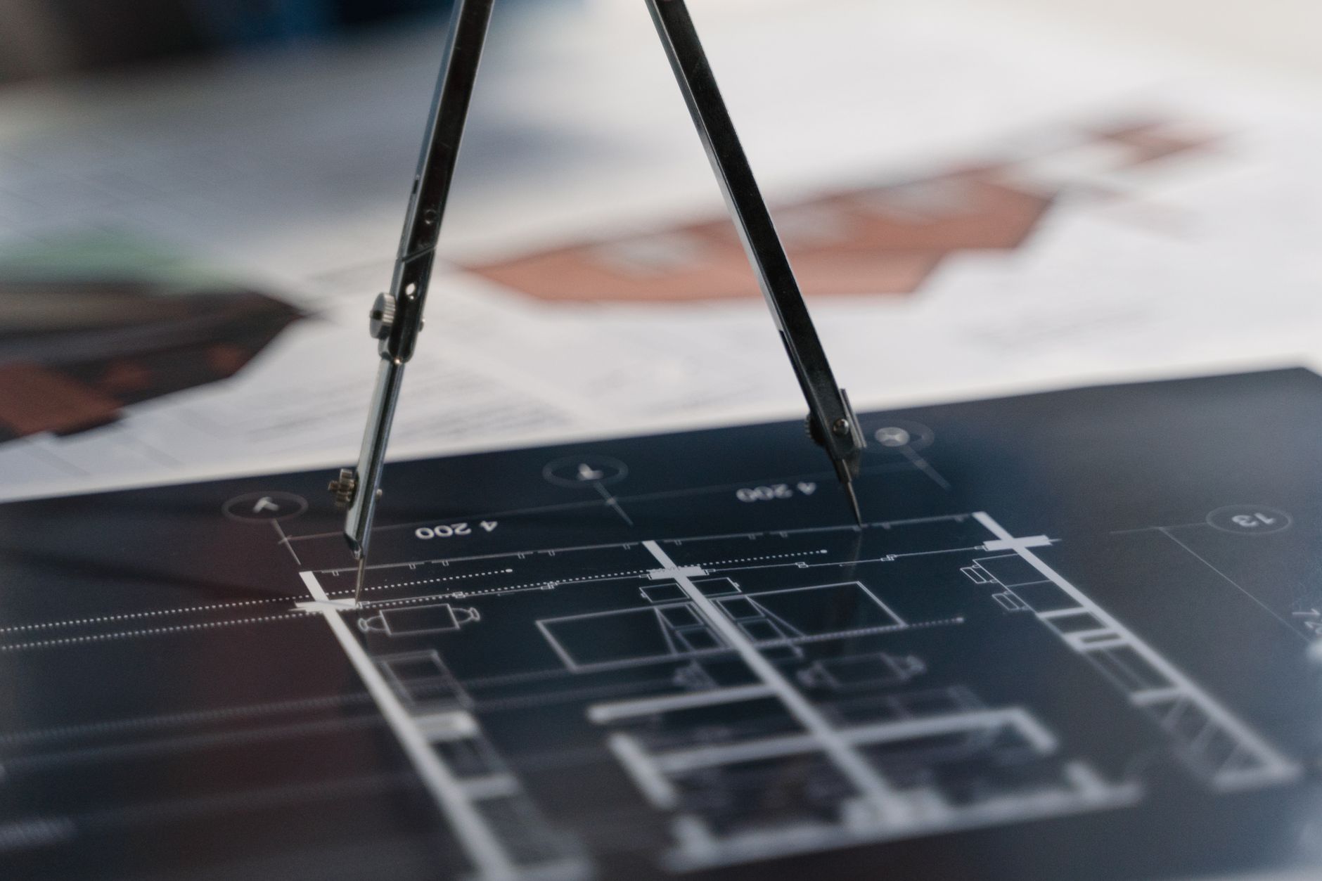 Engineering blueprint and measurement tools