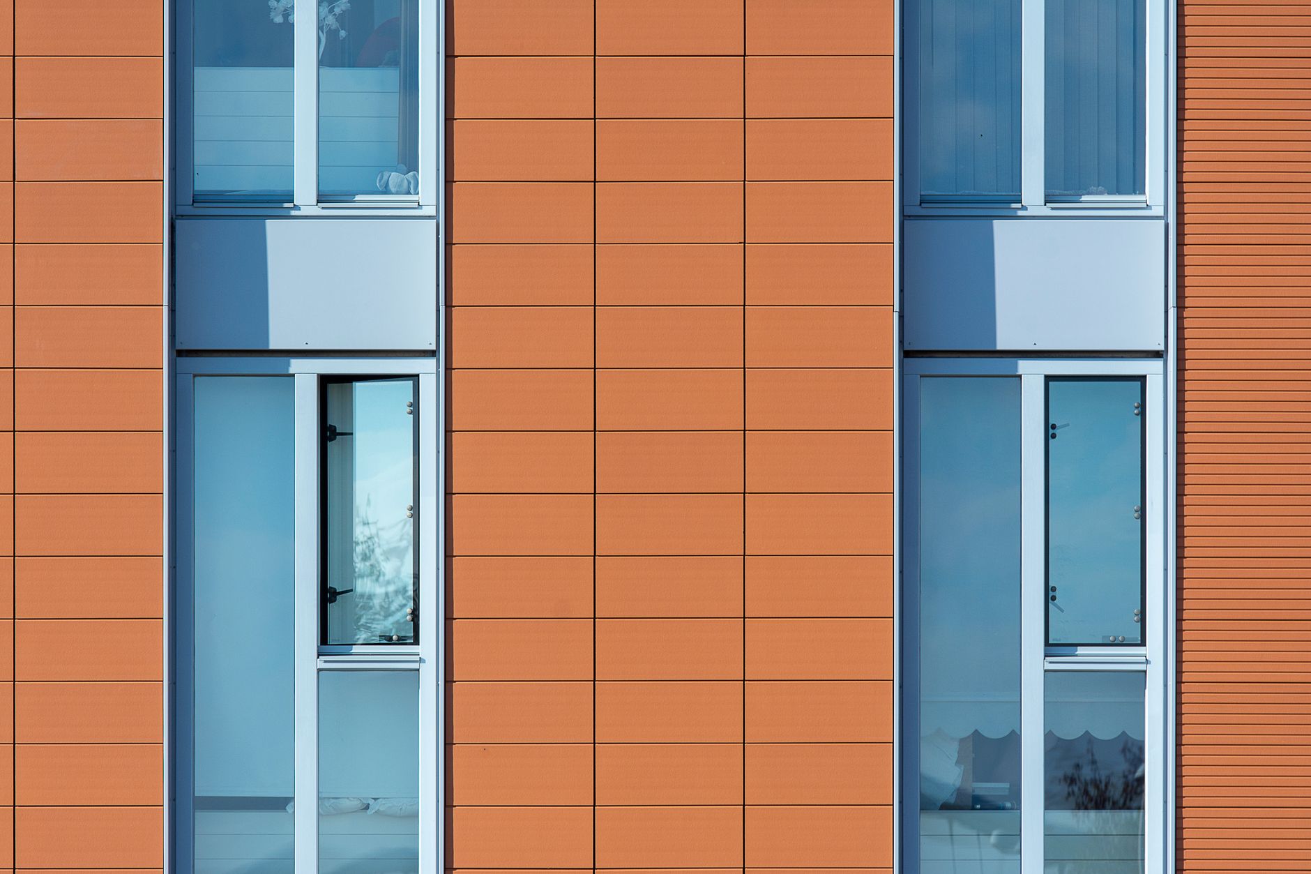 Modern building facade wall panels